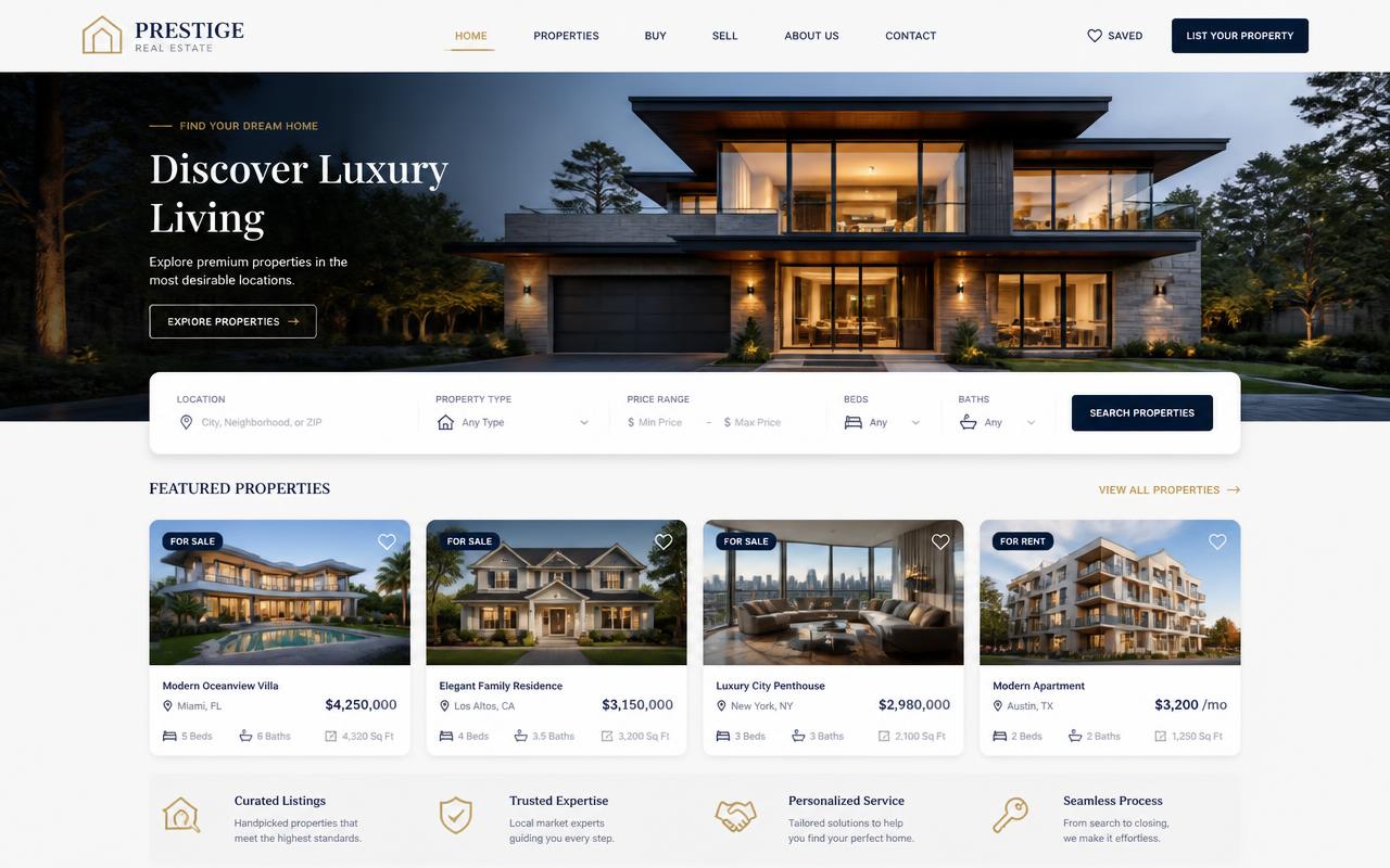Real Estate website preview